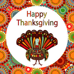 Vector illustration happy Thanksgiving painting hand draw. 