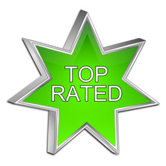 Top Rated Star Button - 3D illustration
