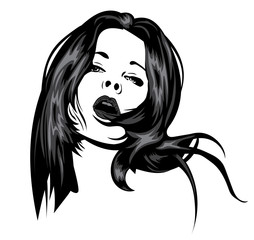 Pretty sensual woman vector image