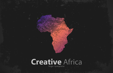 Fototapeta na wymiar Africa. Creative africa logo design. Africa map