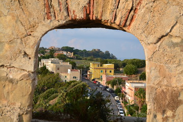 Fototapeta na wymiar Capo Milazzo visto dal castello