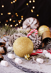 Christmas decoration with fir branches