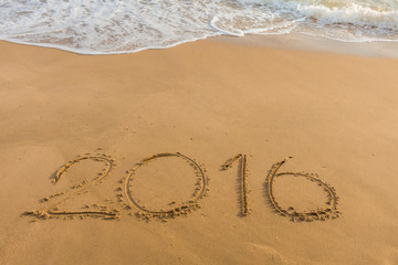 Year 2016 on the beach