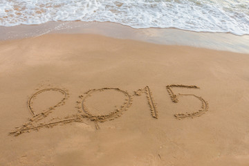 Year 2015 on the beach