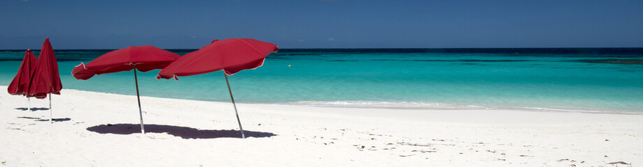 Shoal bay, the red umbrellas, Anguilla island