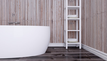 The Bathroom lonely bachelor apartment. 3D visualization