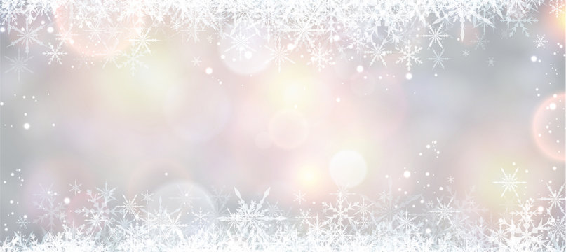 Winter banner with snowflakes.