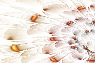 Colorful Fractal flower in shades of orange, yellow, pink and red