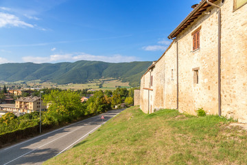 Norcia, Italy. City walls of the XIII century