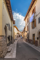 Fototapeta na wymiar Norcia, Italy. Quiet street in the old town
