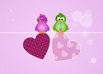birds with hearts