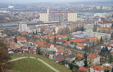 Fototapeta premium cityscape of Maribor, view from Piramida hill