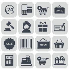 Vector illustration set of shopping icons