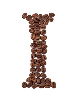 coffee beans letters