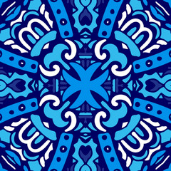 . Blue and white tile design