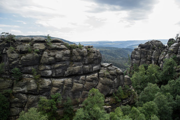 Sandsteinfelsformationen, Landschaft Reitsteig, Nationalpark Sächsische Schweiz