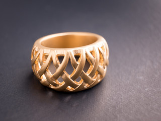 Jewel gemstone ring on black blackground
