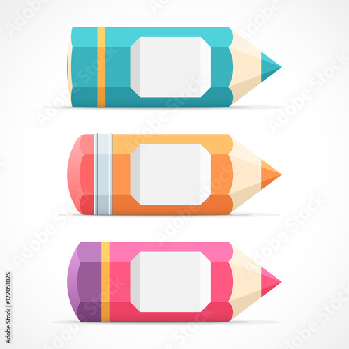 "Set of colorful pencil banners" Stock image and royaltyfree vector