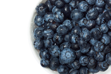 Blueberries in a white bowl