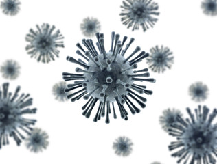 Virus cells isolated on white background