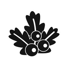 Xmas branch icon in simple style on a white background vector illustration