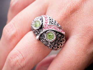 Jewel Ring, Modern design ring on woman hand