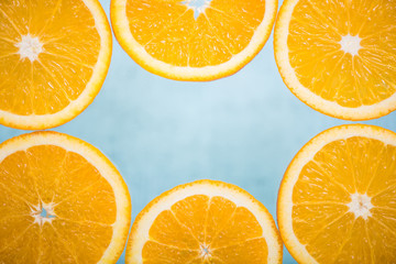 Orange slices frame background
