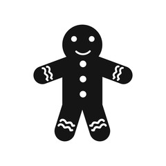 Gingerbread man icon in simple style on a white background vector illustration