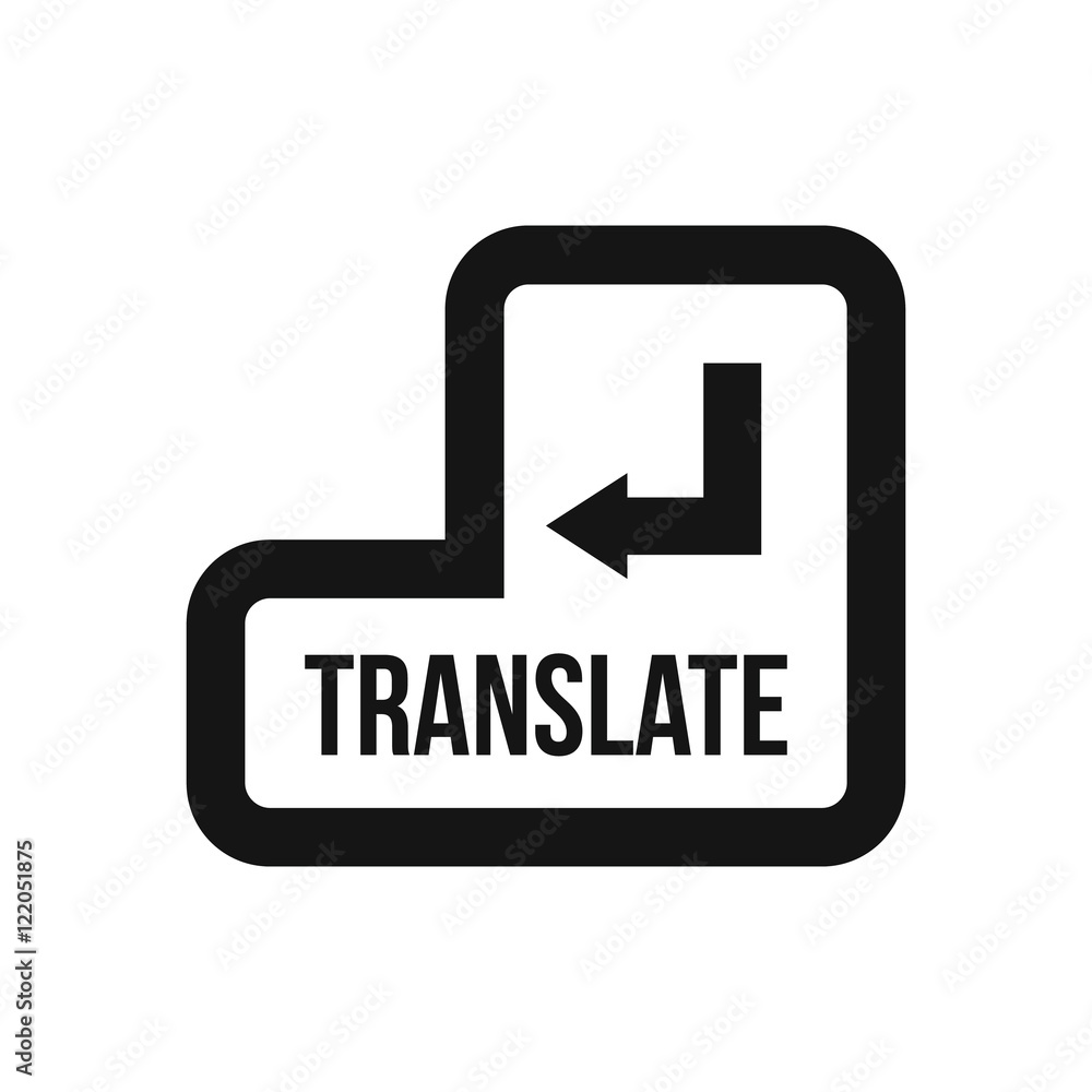 Poster translate button icon in simple style on a white background vector illustration