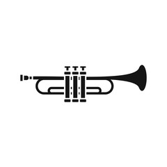 Brass trumpet icon in simple style on a white background vector illustration © ylivdesign