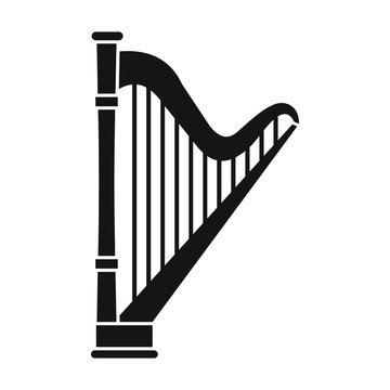 Harp icon in simple style on a white background vector illustration