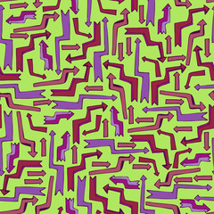 Set of hand drawn arrows. Colorful vector seamless pattern.