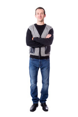 Fototapeta premium full length portrat of handsome middle aged man isolated on whit