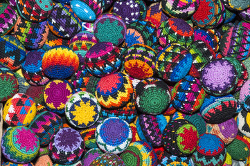 Fototapeta na wymiar Colorful Cotton Table cloth Textures Or Background Guatemala