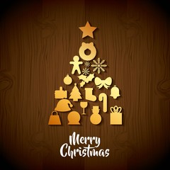 happy merry christmas set decorative icons vector illustration design
