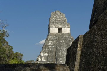 Great Jaguar Temple (emple I) Pre-Columbian Maya Site at Tikal National Park, Guatemala, a UNESCO...