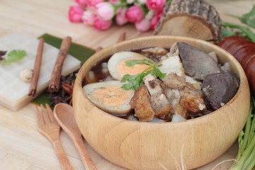 Noodle roll soup with pork ,chinese food