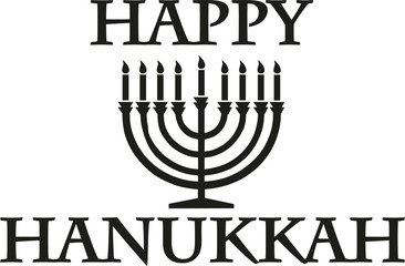 Happy hanukkah with candleholder