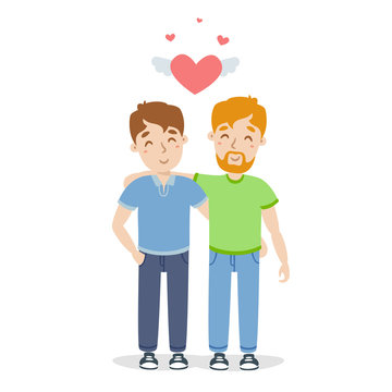 vector gay couple flat illustration