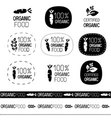 vector organic food signs