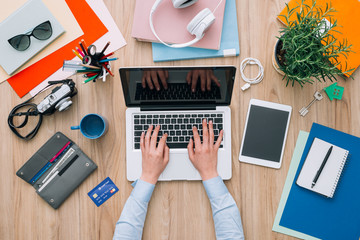 Businesswoman working at desk