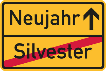 Obraz premium From Sylvester to New year - german sign