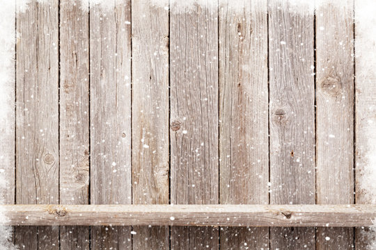 Christmas wooden background