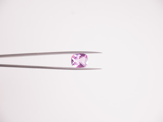 Jewel or gems on White shine color, Collection of many different natural gemstones 
amethyst,...