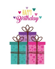 happy birthday celebration card vector illustration design
