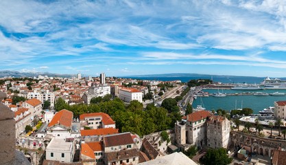 Naklejka na ściany i meble panoramic view of Split City, Croatia