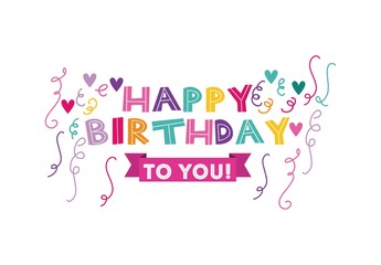 happy birthday celebration card vector illustration design