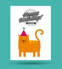 happy birthday celebration card vector illustration design