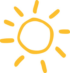 Sun icon hand drawn