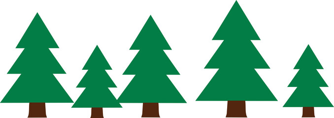 Fototapeta premium Row with fir trees wood